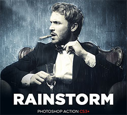 极品PS动作－暴雨倾袭(含高清视频教程)：Rainstorm Photoshop Action CS3+